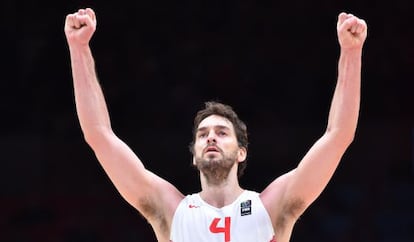 Gasol tras deorrotar a Francia.