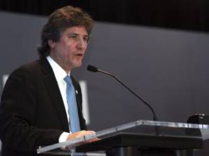 En la imagen un registro del vicepresidente argentino, Amado Boudou, quien señaló que si el plan de pagos es aceptado por la Corte, entonces el Gobierno argentino enviará "inmediatamente" un proyecto al Parlamento para reabrir el canje de 2010. EFE/Archivo