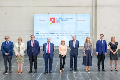 Entrega de la VI edición del Premio Pyme Nacional, en la que participó la ex vicepresidenta Nadia Calviño (en el centro). Concurren a este premio los ganadores de las Cámaras provinciales.