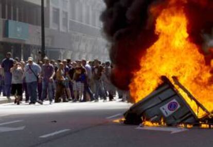 Aspecto de una de las manifestaciones que el pasado jueves recorrió las calles de Vigo.