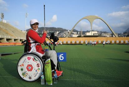 Zahra Nemati en un entrenaminto en el Sambodromo de Río.