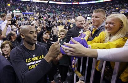 Kobe Bryant tras un partido contra Utah Jazz.