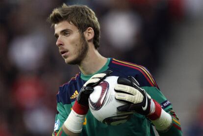 De Gea, durante el partido España-Inglaterra.