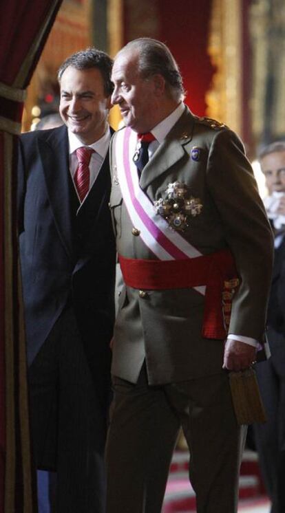 José Luis Rodríguez Zapatero y el Rey, durante la Pascua Militar.