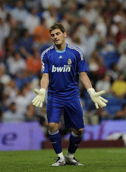 Iker Casillas en el partido de vuelta de la Supercopa frente al Valencia, en agosto del a?o pasado.