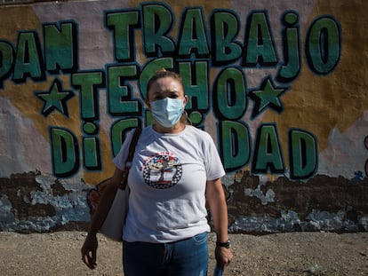 Ana Blandón, hermana de Eleazar Blandón, el temporero nicaragüense que murió de un golpe de calor el pasado sábado en Lorca (Murcia), el pasado jueves en Almería.