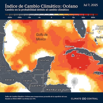 Temperaturas en el Golfo de México a principios de julio de 2025.