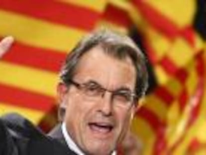 El president de la Generalitat catalana, Artur Mas, en un acto de campaña