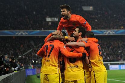 El Barça en el partido de la Champions contra el PSG