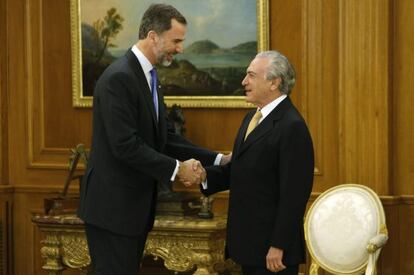 Felipe VI receber Michel Temer, nesta quarta.