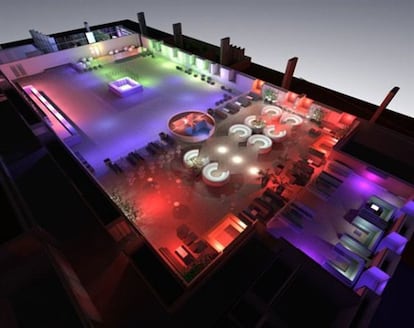 Maqueta del interior de Seven, la discoteca de Cristiano en el Algarve.