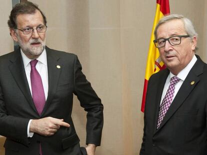 Rajoy y el presidente de la Comisión, Jean-Claude Juncker.