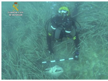 Civil Guard divers found strange bundles in waters off Calpe.