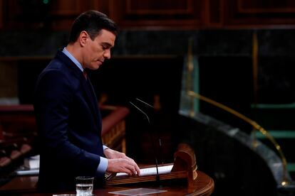 Spanish Prime Minister Pedro Sánchez in Congress on Wednesday.