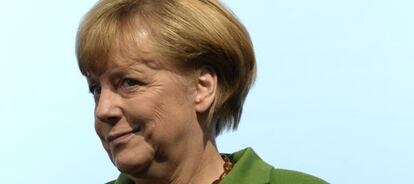 La canciller alemana, Angela Merkel, en un mitin en Múnich.