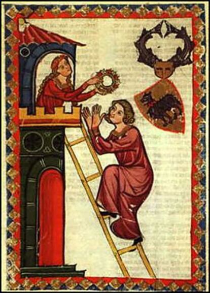 Imatge medieval d’una parella d’amants.