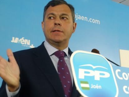 El secretario general del PP de Andaluc&iacute;a, Jos&eacute; Luis Sanz, en un acto organizado ayer en Ja&eacute;n.