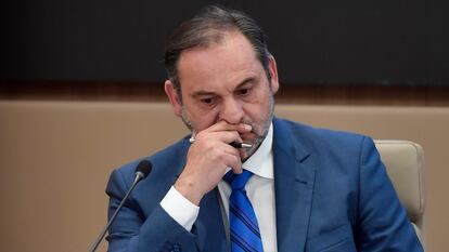 El exministro José Luis Ábalos, este viernes en la comisión de investigación sobre el 'caso Koldo' en el Parlamento de Baleares.