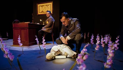 Scene from a theater production of Juan Mayorga's 'Himmelweg'; Viladecans Atrium Theater; Barcelona; 2019.