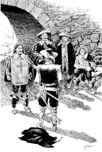 Ilustración de libro 'Misión en París', de Arturo Pérez-Reverte.