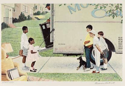 'New Kids in the Neighborhood', (1967)  del Norman Rockwell Museum Collection.