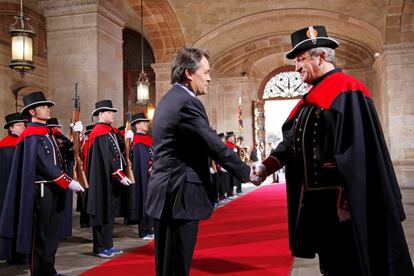 Artur Mas, a su llegada al Palau de la Generalitat