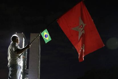 Apoiador do PT em manifesta&ccedil;&atilde;o. 