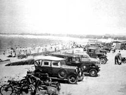 La playa de Valdelagrana, en los años cincuenta.
