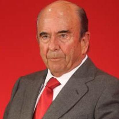 El presidente de Banco Santander, Emilio Botín, durante la presentación de resultados