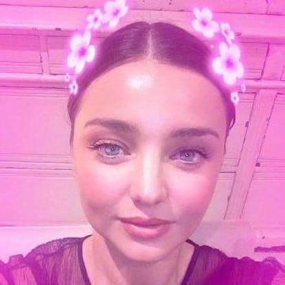 Una captura del Snapchat de Miranda Kerr.