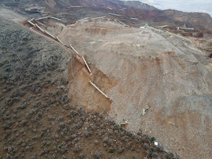 Efectos del deslizamiento de tierras en la mina de oro de Copler, en Turquía, este miércoles.