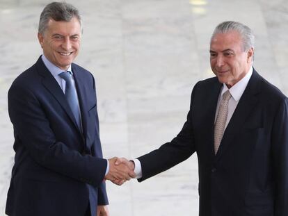 Temer recebe Macri no Pal&aacute;cio do Planalto