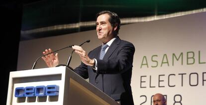 Antonio Garamendi, presidente de la patronal CEOE (Confederación Española de Organizaciones Empresariales) durante un acto en noviembre pasado.