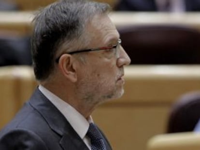 Marcelino Iglesias durante una intervención en la sesión de control al Gobierno en el Senado.