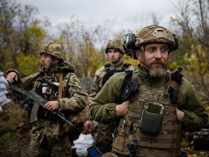 Soldados ucranios en la línea de batalla de Donetsk, el 24 de octubre.