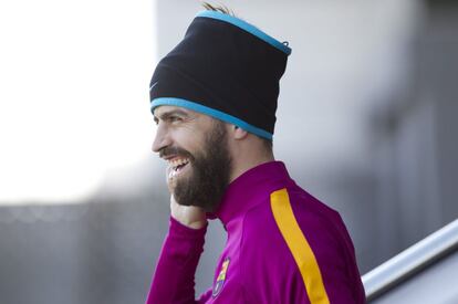 Piqué, en un entrenamiento