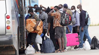 Seasonal workers were housed in Albacete's trade fair center on July 22 after a coronavirus outbreak was detected in a makeshift camp in the city outskirts. 