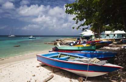 Una playa de la isla de Mustique.