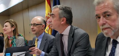 De izda. a dcha., Marta Fernández Curra, Cristóbal Montoro, Miguel Ferre y Antonio Beteta