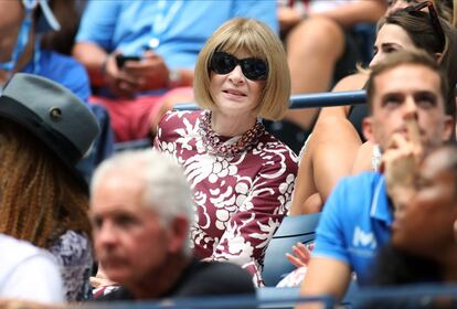 La directora de 'Vogue', Anna Wintour, en el partido entre Serena Williams y Petra Martic, el pasado domingo. 