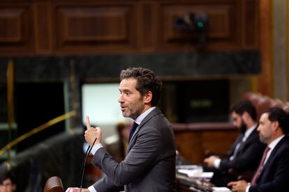 Borja Sémper, portavoz del Partido Popular, durante su intervención en el pleno.  