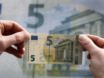 Imagen del nuevo billete de cinco euros.