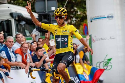 El ganador del Tour de Francia, Egan Bernal. 