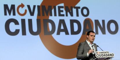 El líder de Ciutadans, Albert Rivera, durante el acto de presentación de Movimiento Ciudadano en Barcelona.