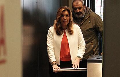 La presidenta de Andalucía, Susana Díaz, a su llegada al Comité Federal del PSOE.