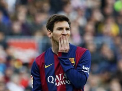 Lionel Messi durante el partido del FC Barcelona frente al M&aacute;laga