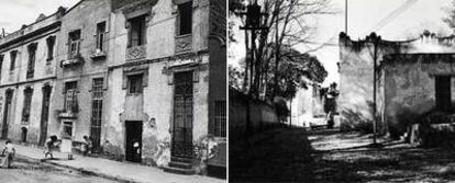 Fotografías de Luis Buñuel en Ciudad de México para localizaciones de <i>El bruto</i> (izquierda) y <i>Él.</i>