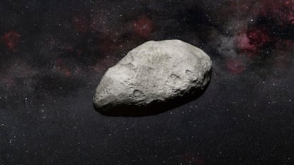 Recreacin de un asteroide en el espacio. NASA