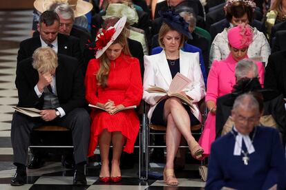 El primer ministro británico, Boris Johnson, y su esposa, Carrie Symonds, en la catedral de San Pablo.