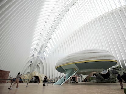El espacio La Nube, en el nuevo CaixaForum de Ruiz-Geli, abierto en Valencia en el interior del Ágora de Calatrava.